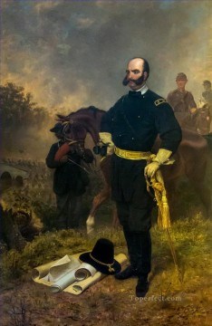  Rose Pintura - General Ambrose Burnside en Antietam Emanuel Leutze